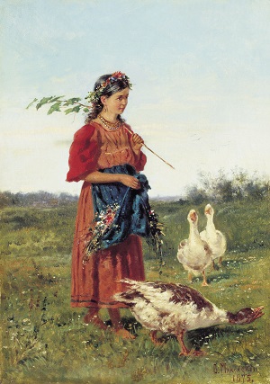 Сочинение по картине В. Е. Маковского «Девочка с гусями в поле»