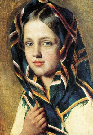 Сочинение по картине А. Г. Венецианова «Девушка в клетчатом платке»