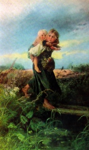 Сочинение по картине "Дети, бегущие от грозы" 
